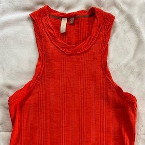Pilcro Anthropologie orange ribbed tank